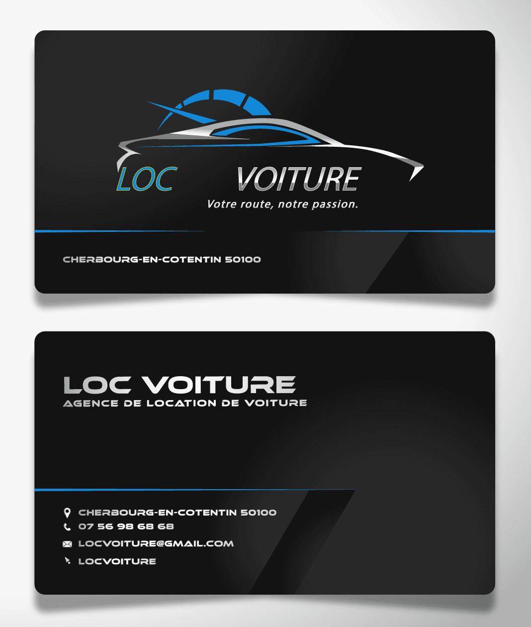 Une carte de visite premium pour une agence de location de voitures